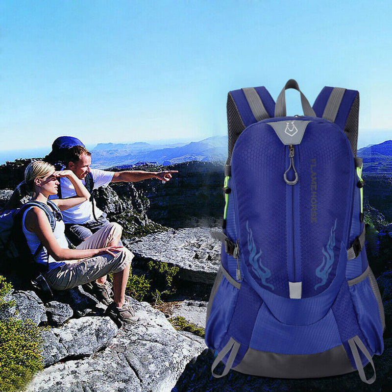 Unisex Waterproof Outdoor Sports Shoulder Bag Travel Backpack (Bright Blue)
