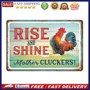 Home Weatherproof Retro Chic Rooster Sign Iron Painting Wall Drawing Templates
