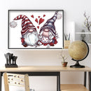 5D DIY Full Drill Round Shape Gnome Couple Rhinestone Diamond Drawing for H