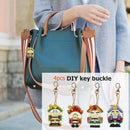 4pcs DIY Full Drill Special Shaped Diamond Painting Soldier Women Bag Key Cha