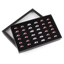 36 Slots Paper Necklace Bracelet Ring Organizer Jewelry Display Box (Black)