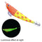 #A 100mm 12g Sinking Fishing Lures Luminous Wood Shrimp Bait with Squid Jigs Hoo