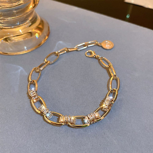 Double Chain Cubic Zirconia Adjustable Luxury Bracelet Crystal Jewelry Couple