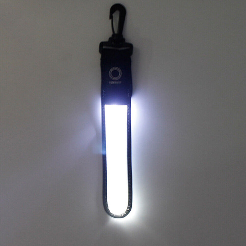 LED Light Reflective Belt Strap Outdoor Cycling Hanging Pendants (White) Newly