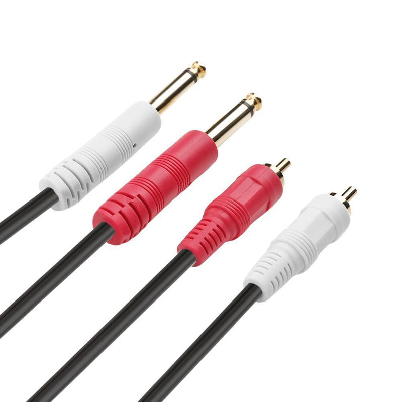 Dual RCA to Dual Mono 6.35mm Male Audio Cable 2RCA to 2 6.5 DVD Mixer (2m)