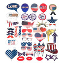 40 Independence Day Photo Booth Props, 4th of July Decorations, US Party D3O1