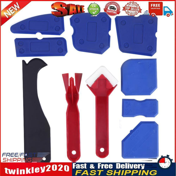 10pcs Home Remover Caulk Finisher Sealant Smooth Scraper Grout Kit Tools Newly