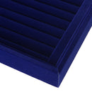 Small Jewelry Box Glass Cover Ring Storage Box Earring Display Case (Blue)