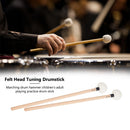 2pcs Soft Felt Head Mallets with Wood Handle Bass Drumsticks Hammer (Black)