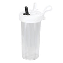 600ml Dual Straw Cup Outdoor Sports Drinking Beverage Water Bottle (White) Newly