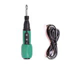 LED Anti-Slip Rod Handle Electric Screwdriver Kit Torque USB Drill (Green)