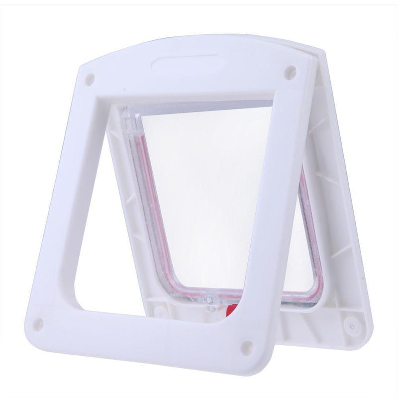 Lockable Cat Flap Door Kitten Dog Pet Lock Suitable for Any Wall White