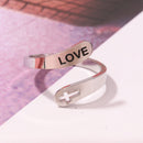 Opening Rings Crucifix Wedding Party Stainless Steel Open Rings Jewelry Gifts