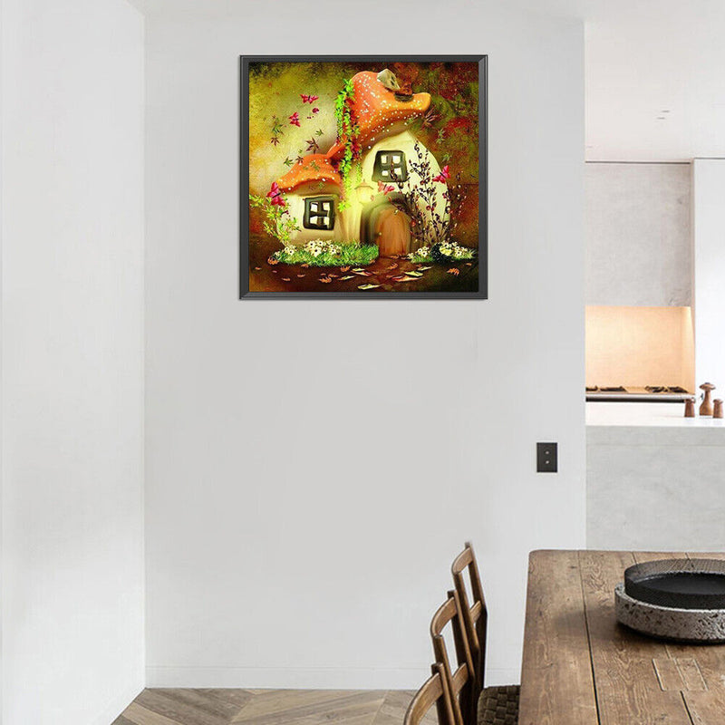 5D Diamond Painting Kit Mushroom House Full Round Drill DIY Craft Mosaic Picture