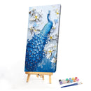 Frameless Oil Paint By Numbers DIY Peafowl Picture Craft Kit for Living Room