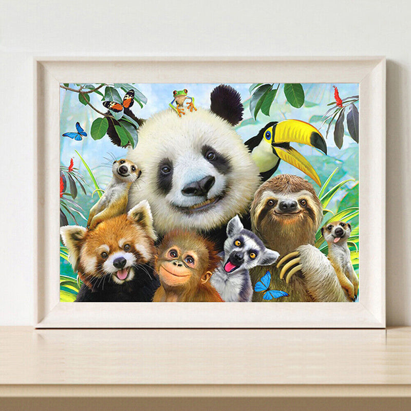 Panda Friends Paint By Numbers Kit DIY Frameless Acrylic Picture On Canvas