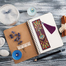 DIY Peafowl Special Shaped Diamond Painting Leather Bookmark with Tassel