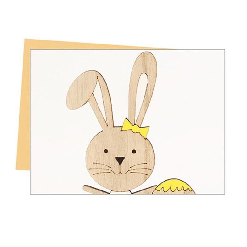 Desktop Ornament Wooden Rabbit Ornaments Bunny Easter pendants Stand