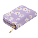 Fashion Women PU Daisy Flower Card Oaganizer Casual Ladies Wallet (Purple)