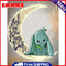 Baby Elephant on the Moon 5D DIY Full Square Diamond Painting Cartoon Mosaic Kit