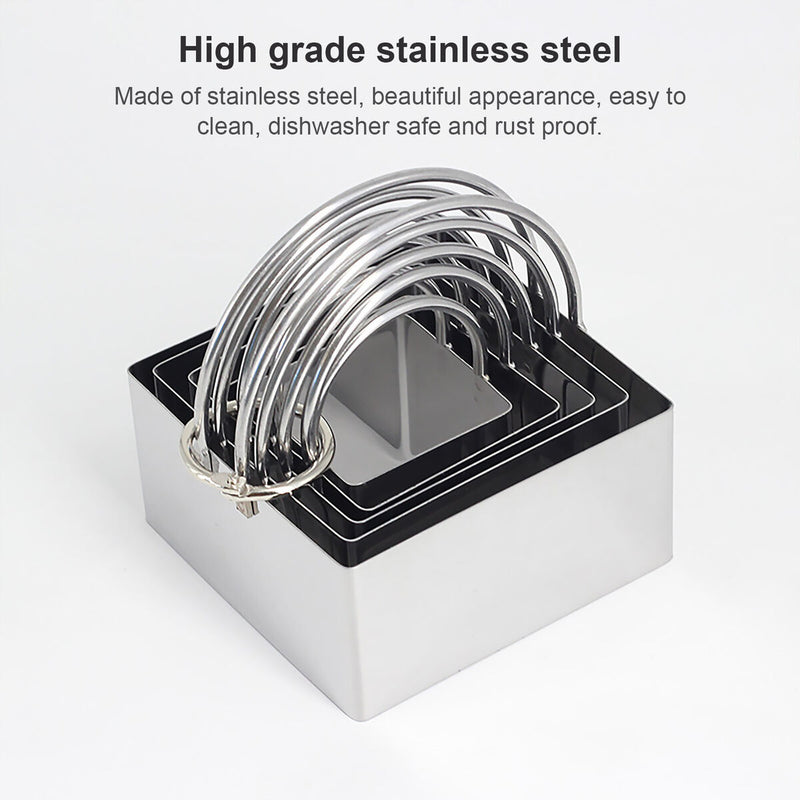 ?Biscuit Cutter Set Square Cookies Cutter with Handle Stainless Steel Dough Tool