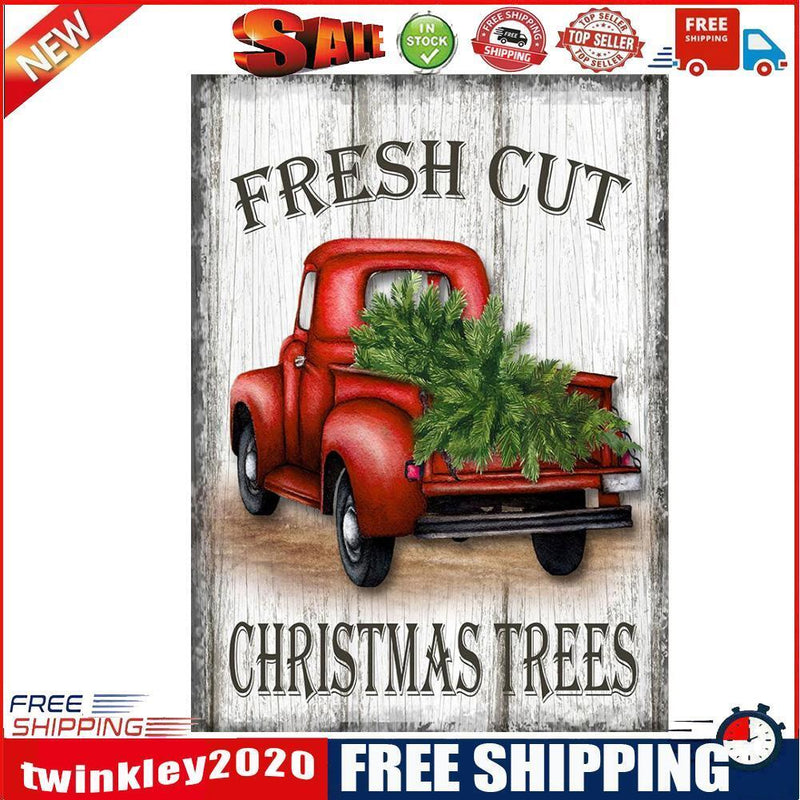 Full Cross Stitch 11CT Christmas Tree Car Stamped Embroidery DIY Needlework
