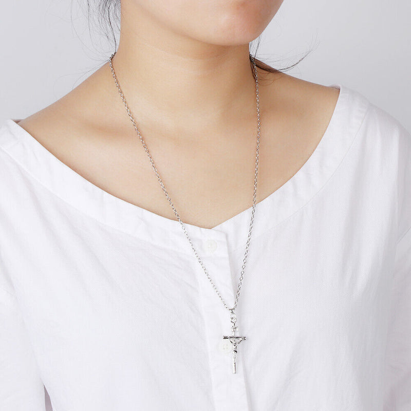 Sale Long Jewelry Women Men Necklace INRI Crucifix Jesus Chain Cross Pendant
