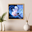 5D DIY Wolf Flowers Full Round Drill Diamond Painting Drawing Art Mosaic Craft