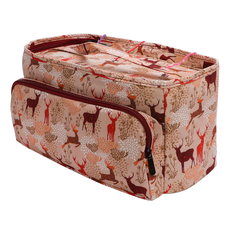 Oxford Cloth Printing Wool Crochet Storage Tote Knitting Yarn Bag (A Deer) Newly