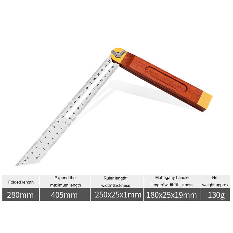 Wooden Marking Angle Rulers Gauges Sliding T-Bevel Level Measuring Tool (S)