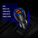 Phone Car Charger QC3.0 Dual USB Fast Charging Adapter for Mobile (Black) Newly