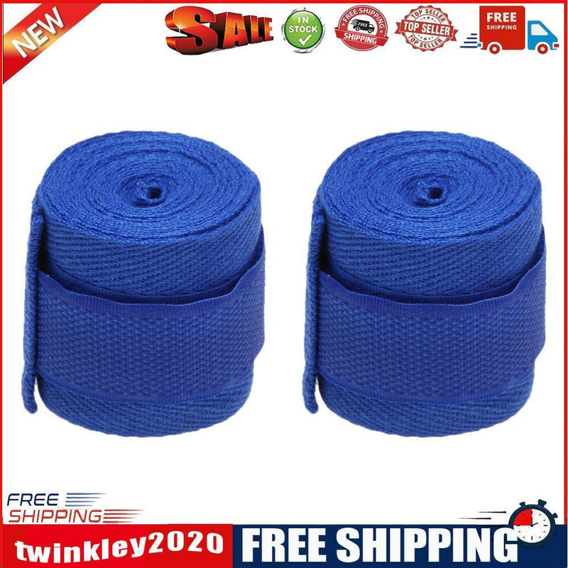 2Pair 2.5m Sports Cotton Kick Boxing Bandage Sanda Wrist Hand Gloves (Blue)