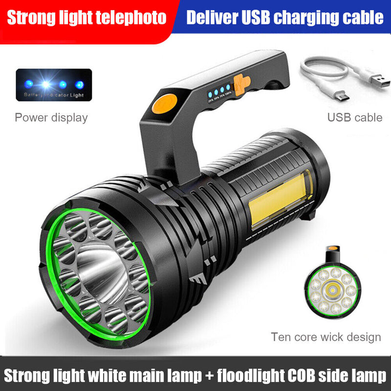 Outdoor Spotlight with Handle Waterproof Emergency Patrol Side Flashlight Newly