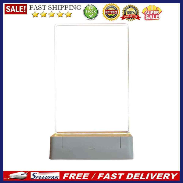 Korean Transparent Acrylic Message Board with Pen Lamp Luminous DIY Night Lig
