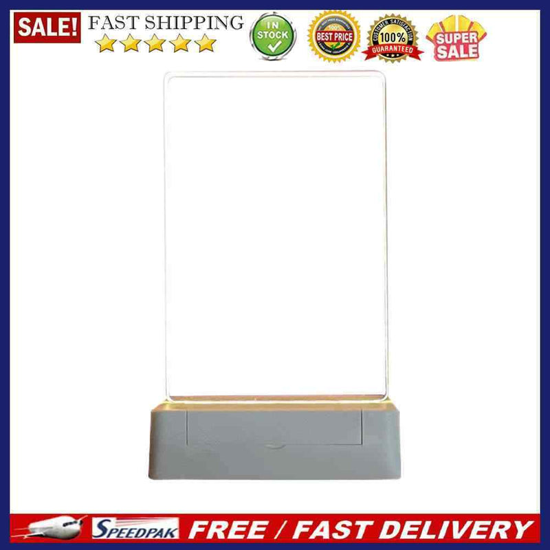 Korean Transparent Acrylic Message Board with Pen Lamp Luminous DIY Night Lig