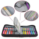 49pcs Aluminum Crochet Hooks Holder Sewing Storage Toollkit Bag (Light Blue