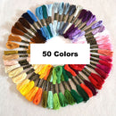 50 Colors Embroidery Thread Hand Cross Stitch Floss Strands Craft Clothing
