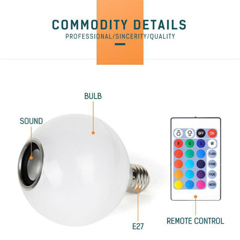 40W LED Ball Light Bluetooth-compatible Music RGB Colorful Light E27 Bulb C