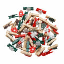 Decor Xmas Ornament Paper Clamp Christmas Woody Clips Card Holder Photo Pegs