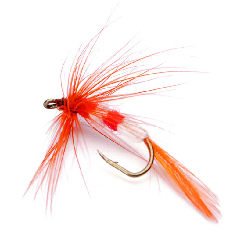 12pcs Fly Fishing Lure Set Style Insect Artificial Bait Feather Single Hook