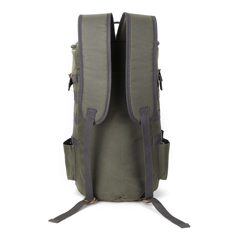 Large Fishing Tackle Backpack Cylindrical Fishing Gear Bags (Army Green) Newly