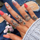Rings Hollow Carved Flowers Knuckle Rings Set Midi Rings Set Stack Rings