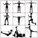 RESISTANCE BANDS Set For Yoga Abs Pilates Fitness Exercise Workout 11 Pieces.