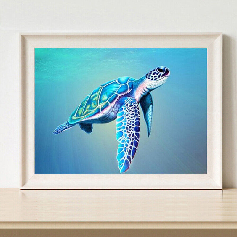 Oil Paint By Numbers Picture DIY Painting Turtle Animal Handmade Gift for Adults