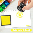 Fingerprint Square Stamp Inkpad for DIY Scrapbook Card Making Craft (Yellow