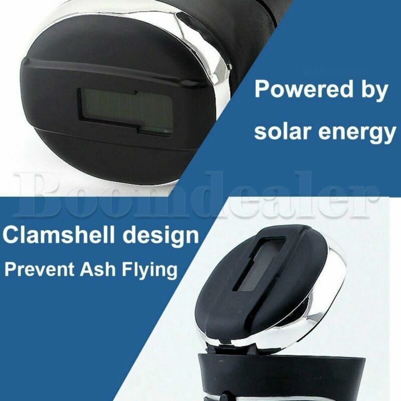 Car Solar LED Car Ashtray Blue Light Lighting gluttöter