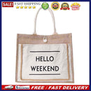 Women Linen Tote Shoulder Bags Fashion Lady Print Daily Handbag Fresh Beach Bag