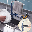 Telescopic Sink Storage Rack Holder Adjustable 2-in-1 Sink Organizer (Blue)