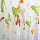 Butterfly Floral Tulle Voile Window Curtain Drape Panel (Green 100X270cm