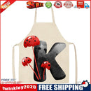 Mushroom K Printed Linen Apron Waterproof Kitchen Cooking Bibs (68X55CM)